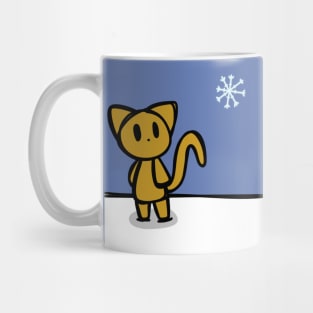 First Snowflake Cute Winter Cat Mug